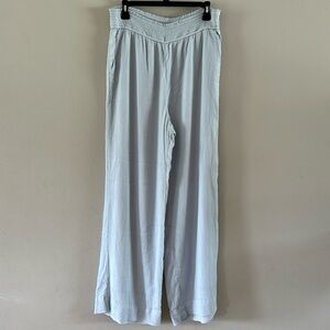 Wide leg crinkled pants